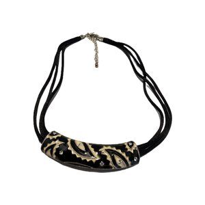 Black & White Bib Choker Necklace